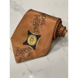 VTG Wembley Retro MCM Art Deco Rockabilly Geometric Satin Tie 50.5 x 4.5